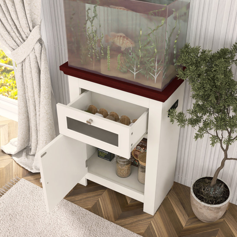 Support pour aquarium 10-15 gallons avec prises de courant et rangement