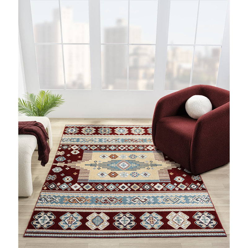 Tapis bourgogne Afsana Denali, Rectangle 7 pi 10 po x 10 pi 6 po