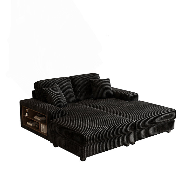 Canapé convertible combiné, canapé-lit moderne moelleux, méridienne double surdimensionnée