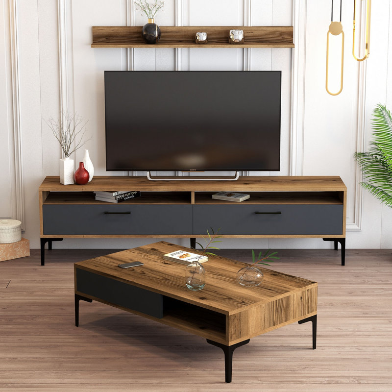 Ensemble de meubles de salon, Brun / Blanc