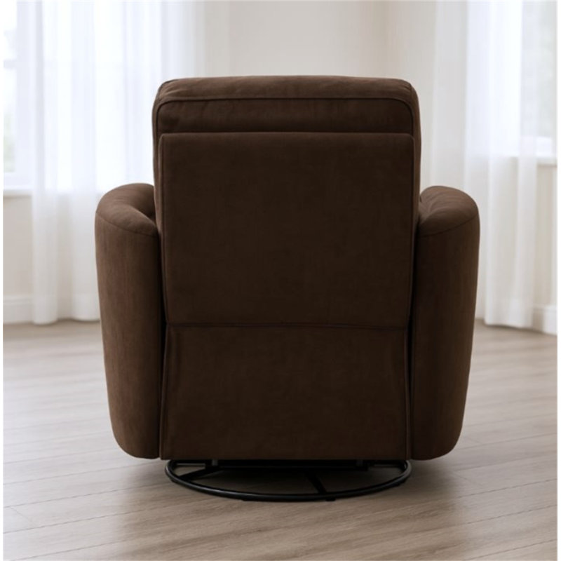 Fauteuil inclinable manuel pivotant en microfibre Man Wah, Chocolat