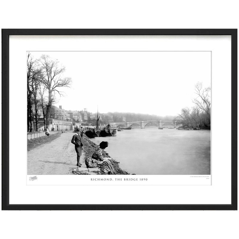 Richmond, The Bridge 1890 by Francis Frith - Single Picture Frame Print, 28cm H x 36cm W x 2.3cm D
