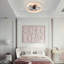 Ventilateurs de plafond avec lumières à DEL à intensité variable, installation intégrée de ventilateurs de plafond minces et modernes (rose)