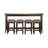 Dark Brown Console Table w/ 4 Stools
