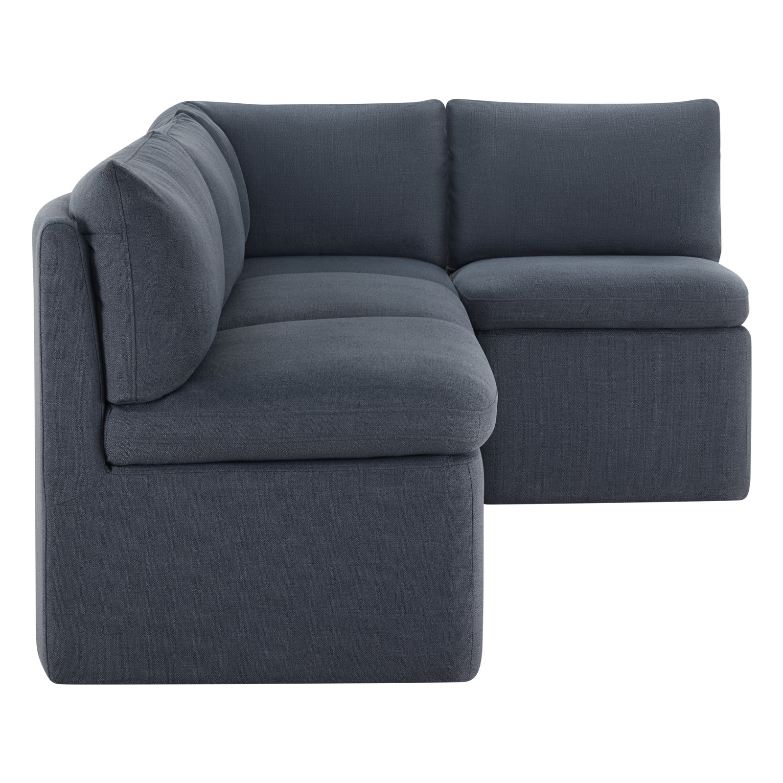 Alayaa Modular 3-Piece Dining Chair, Effie Indigo Performance Linen