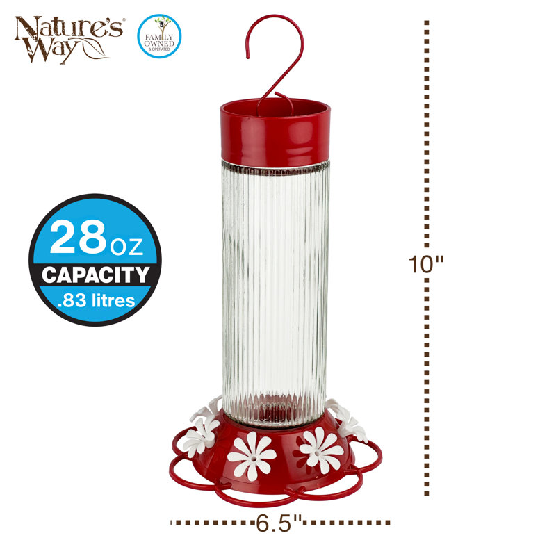 Gravity Hummingbird Feeder – Ribbed Rose