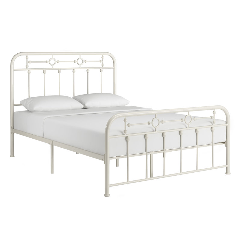 Lit plateforme Thatcham, Double, Blanc