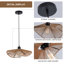 Luminaire suspendu en rotin noir 1 lumière