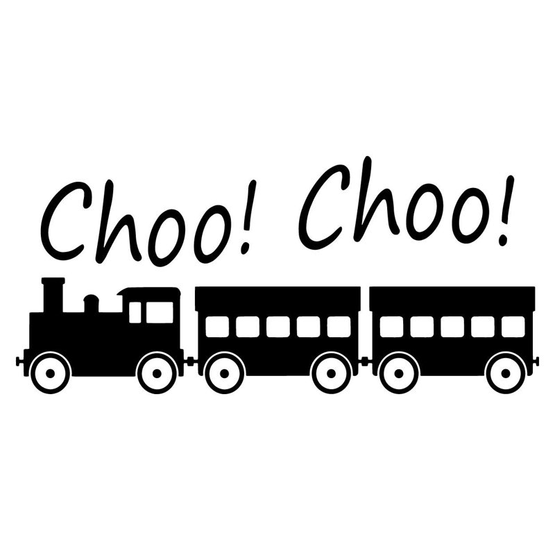 Décalcomanie murale Anadarko Choo Choo Train, H 14 po x l 30 po x P 0,01 po, Noir