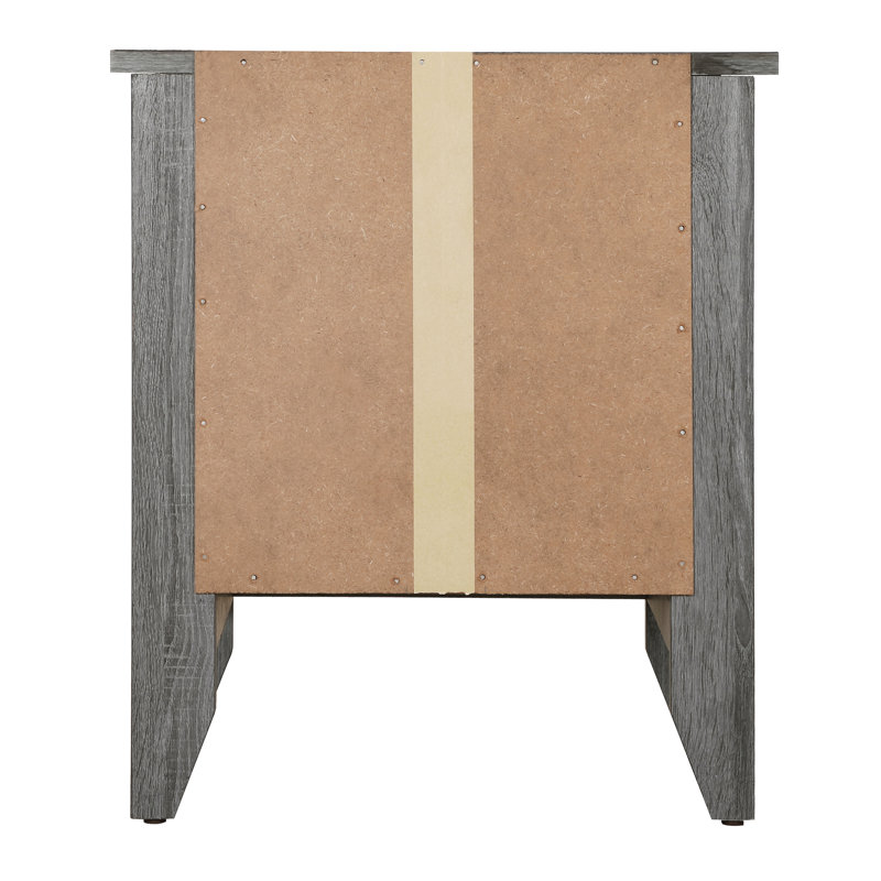 Modern Bedside Table With Storage Options, Gray