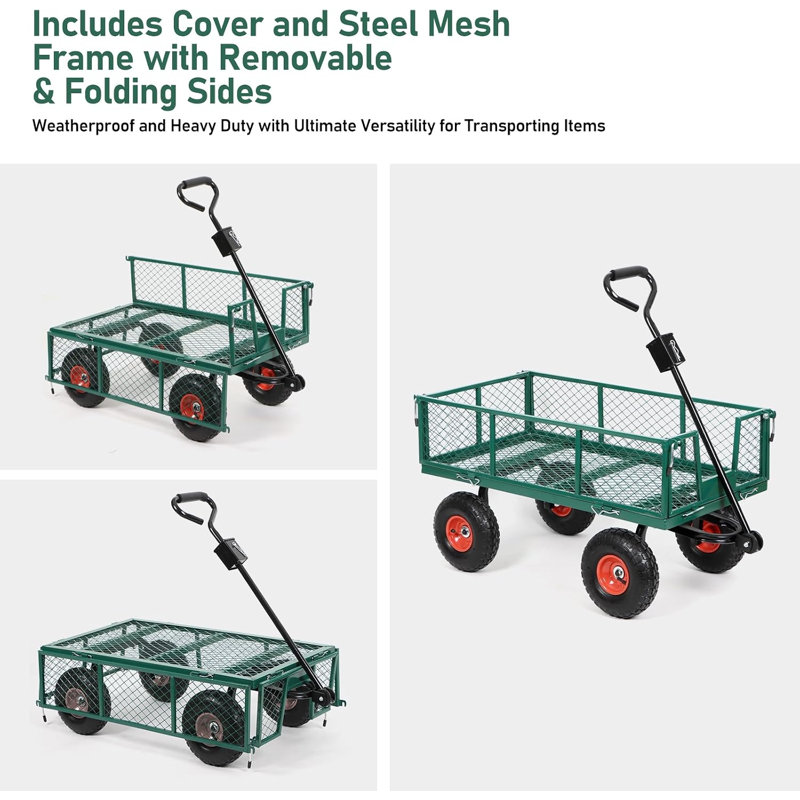 Heavy Duty 300kg Green Garden Barrow