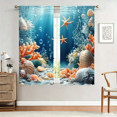 Rideaux 2 pièces Ocean Coral Sea