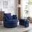 41"W Crescent Upholstered Velvet Swivel Accent Chair-1973100030