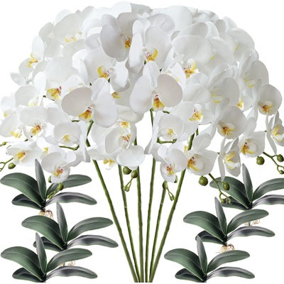 6 fleurs d'orchidées phalaenopsis artificielles