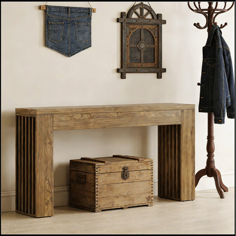 Stable Console Table With Farmhouse Charm, Perfect For Hallways And Behind Sofas, Adding Rustic Elegance And Storage.
