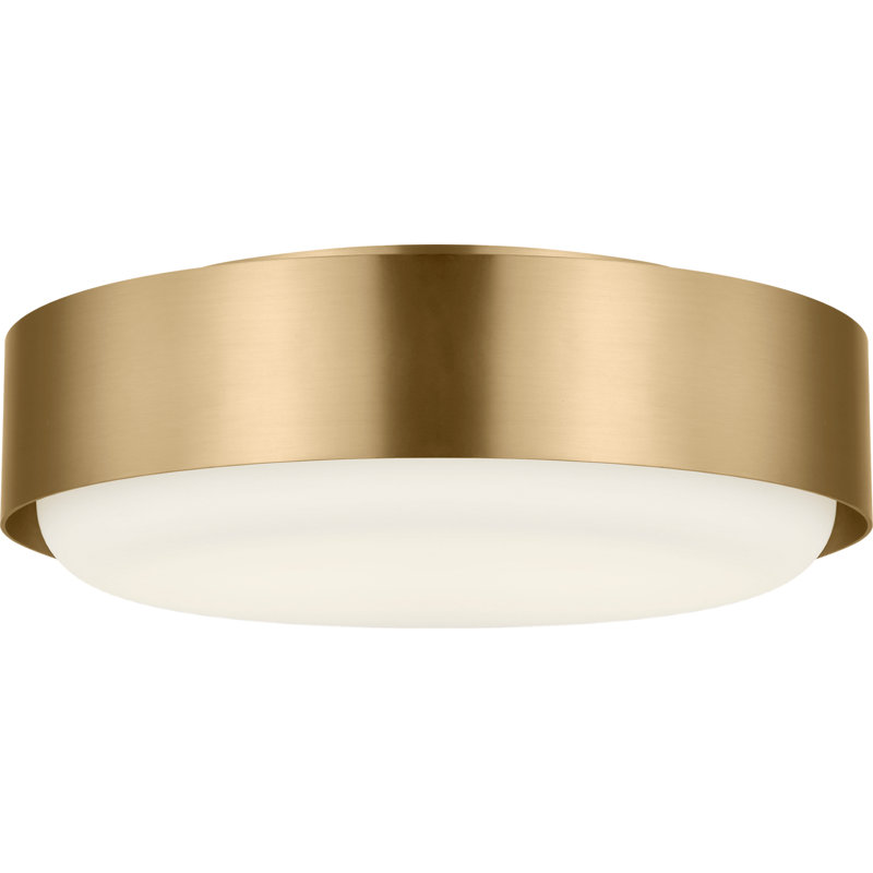 Richard June Transitional Aurelle Flush Mount Light, Estate Brass