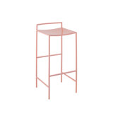 Svelte 30" Coastal Contemporary Iron Saddle-Seat Low-Back Bar Stool with Foot Rest