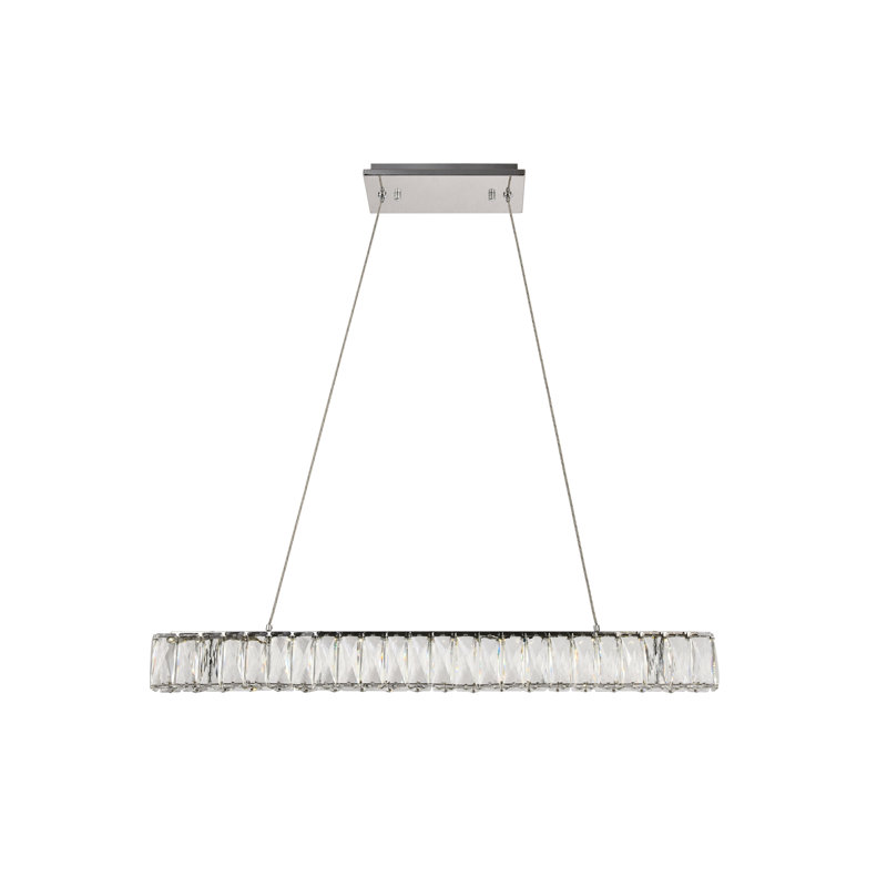 Steveson - Light Chrome LED Pendant, 80" H x 31.1" W x 1.6" D