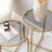 Modern Coffee Table Set (2 Pieces), Gold & Fume Color, 19.7 x 19.7 x 19.7 inches & 19.7 x 23.6 x 19.7 inches | 100% Tempered Glass (0.16 in. Thick) & 100% Metal Frame | Stylish Design for Glam Living Rooms