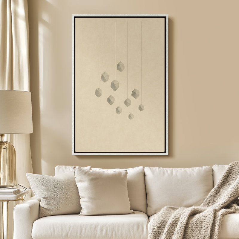 Art mural encadré, impressions murales abstraites rétro pour chambre à coucher - 16 po x 24 po, H 24 po x l 16 po, Blanc