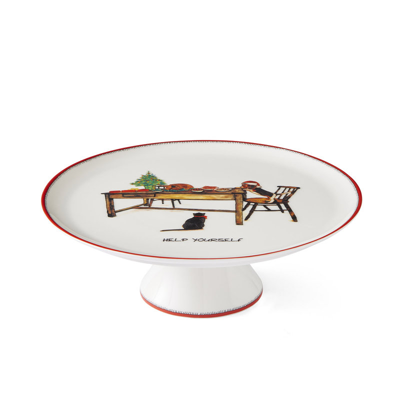 10.5" Help Yourself Footed Cake Plate