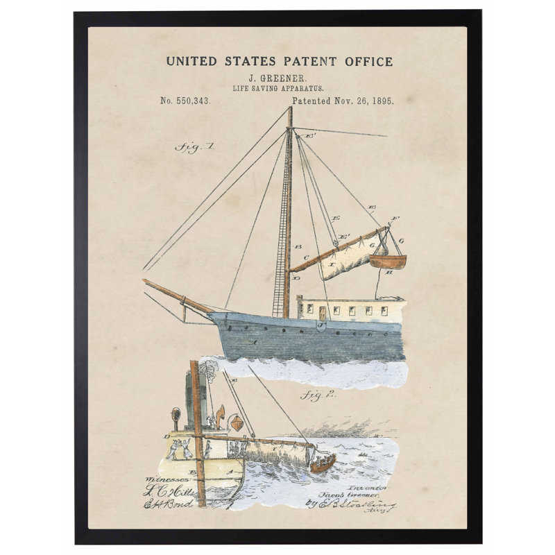 Life Saving Apparatus Patent in Black Frame
