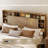 Wood Bed Frame with Storage Headboard, LED Platform Beds with Charging Station, No Box Spring Needed-128948065