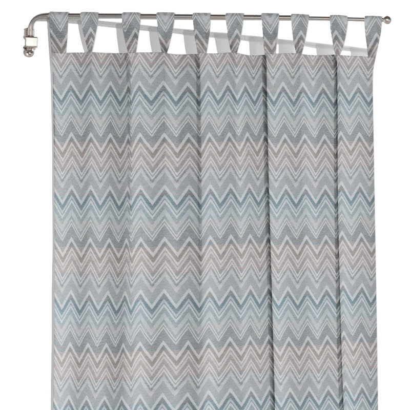 Kurtus Room Darkening Curtain Single Panel, 132cm Width x 145cm Drop, Light blue/Light grey/Beige