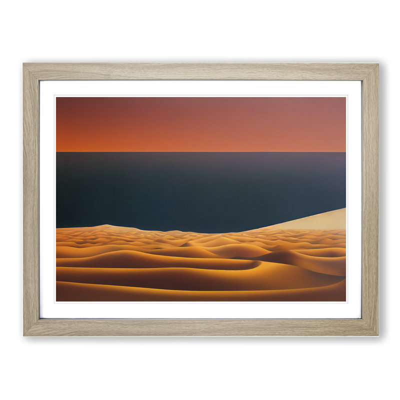 Desert By The Ocean - Single Picture Frame Print, 25cm H x 34cm W, Oak