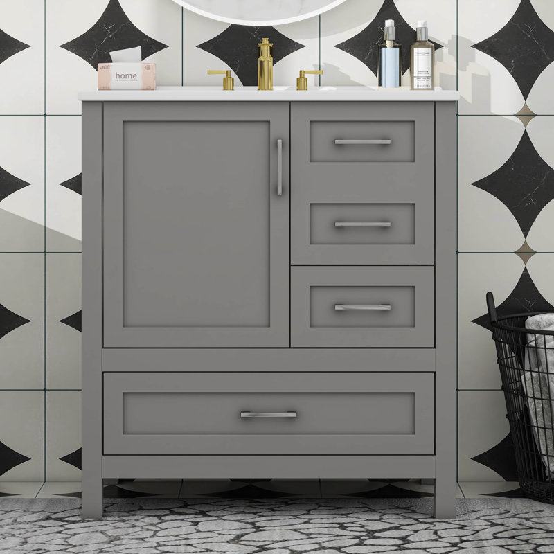 Ensemble de meuble-lavabo 30 po avec lavabo, Gris