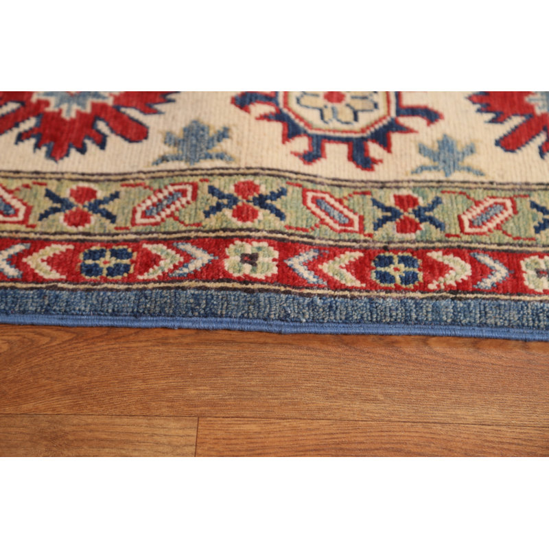 Tapis bleu fait à la main Kazak 9 x 12