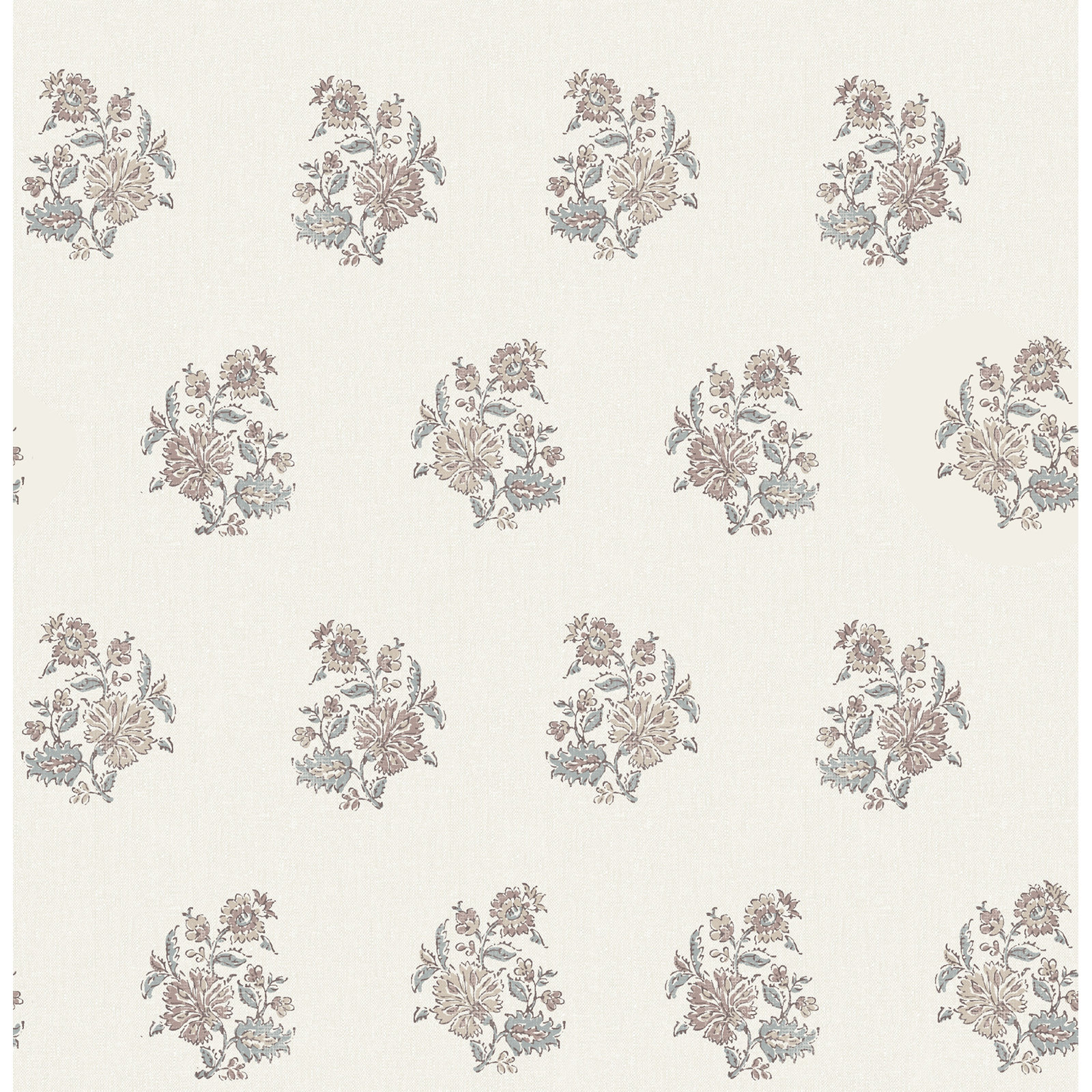 Overbrook Plum Bouquet Toss Wallpaper, Purple