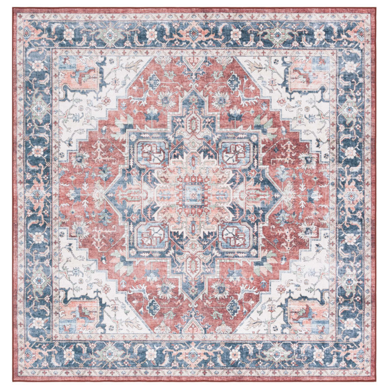 Abigayil Performance Machine Washable Oriental Rug, Square 6'