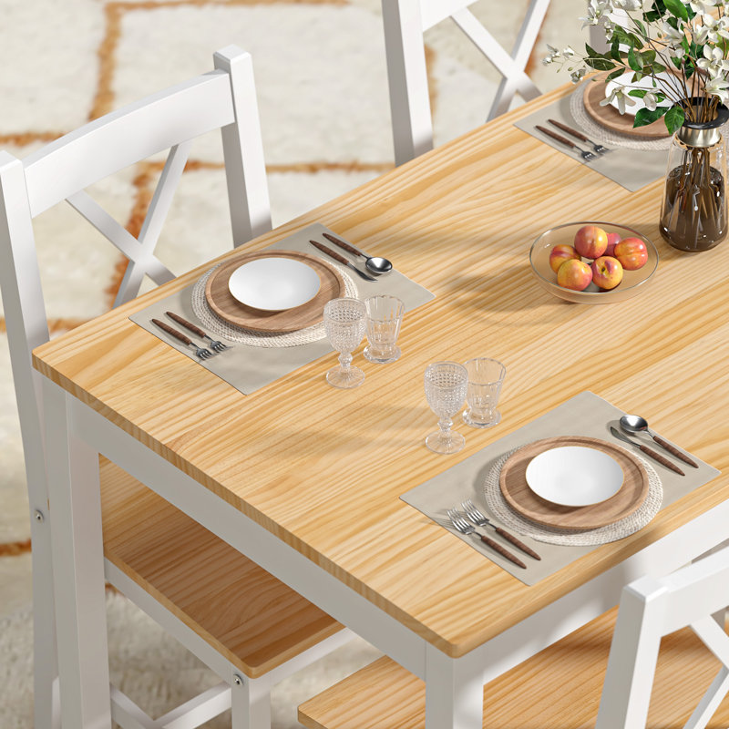 Ensemble de table de salle à manger, Jaune, H 29 po x l 43 po x P 26 po