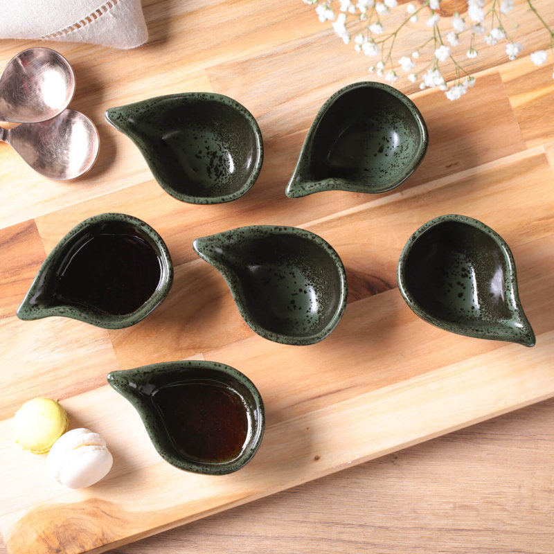 Grès céramique 1,35 oz Teardrop - Va au micro-ondes, au four et au lave-vaisselle, par Porto Brasil, Verdure