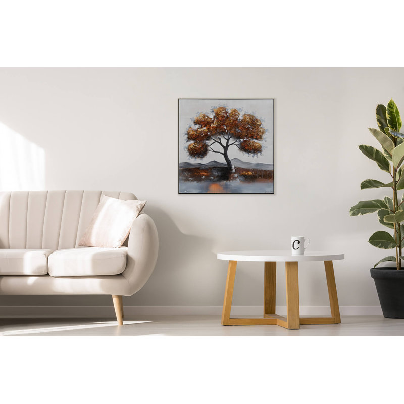 Hand -painted Golden October acrylic painting