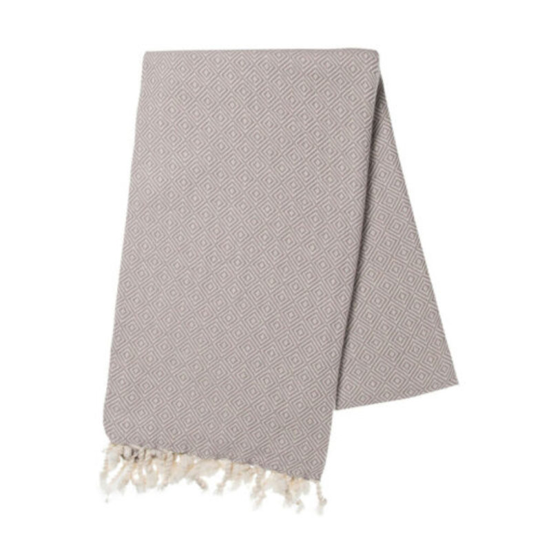Serviette de plage en coton turc Jazouli, Gris clair