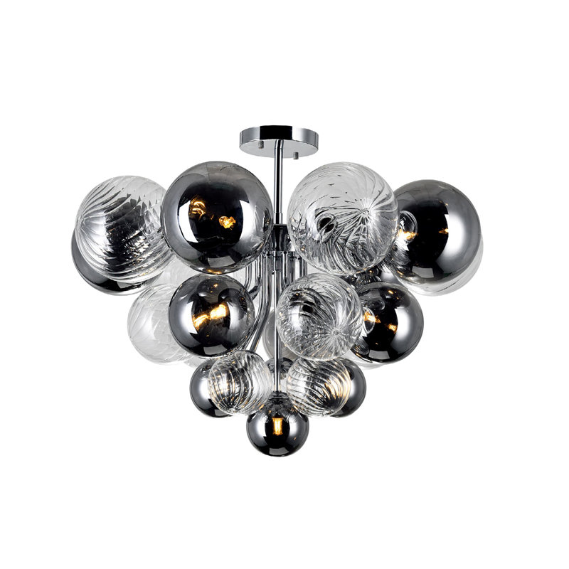 Plafonnier encastré 10 lumières avec finition chromée