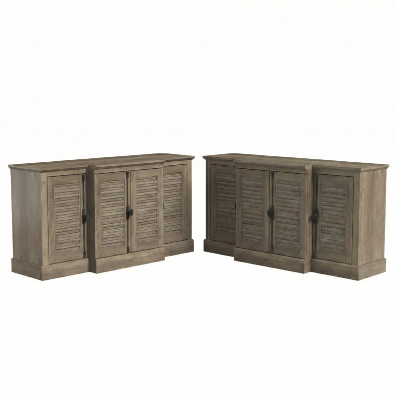 Malyha Farmhouse Sideboards Set Of 2, Knotty Oak