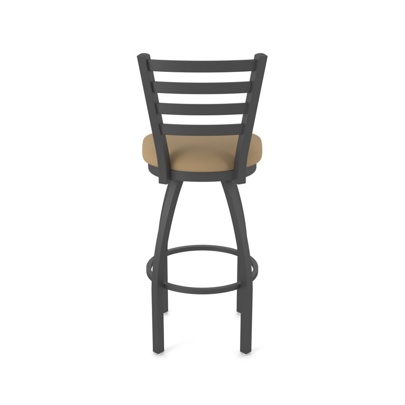 Jackie Swivel Stool, Pewter, Vinyl-Canter Sand, Counter Stool (25" Seat Height)