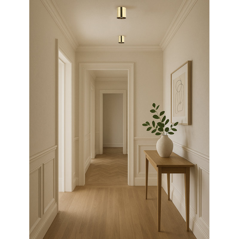 Plafonnier encastré 1 lumière Caisi, Doré