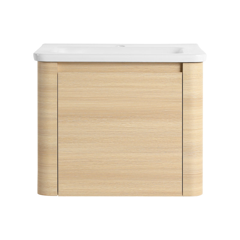 Meuble-lavabo mural avec lavabo en céramique blanche, 24"