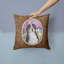Coussin intérieur/extérieur brun carré chien
