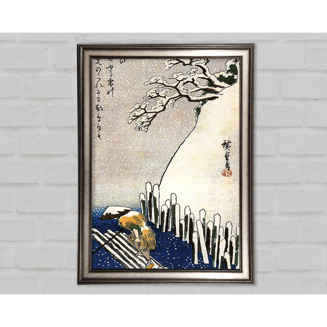 Hiroshige Mann auf einem Floß - Einzelner Bilderrahmen Kunstdrucke