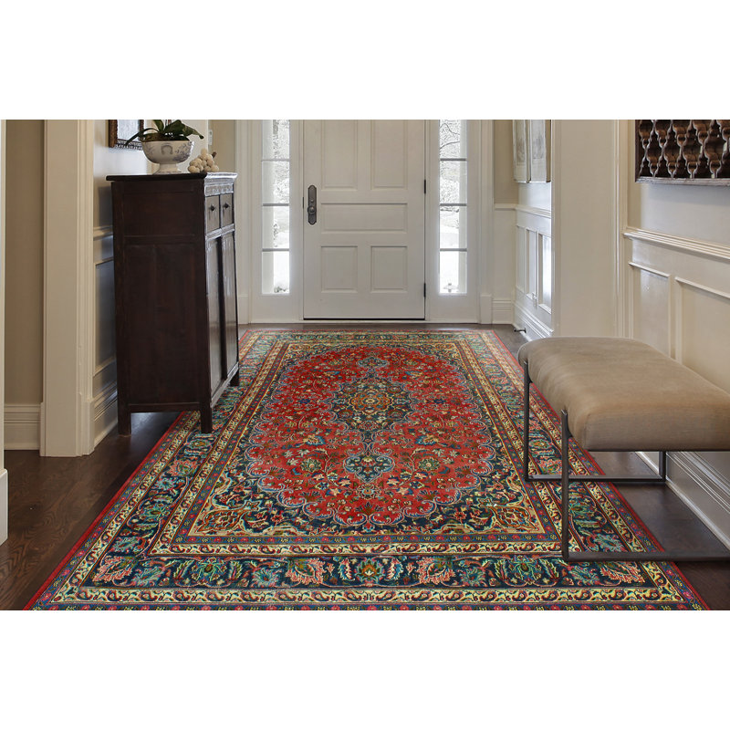 Khrystopher Distressed Alyris Red Rug
