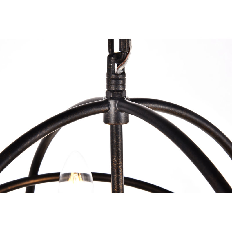 Luminaire suspendu simple Kwiete, Laiton, H 15 po x l 14 po x P 14 po, 3 lumières