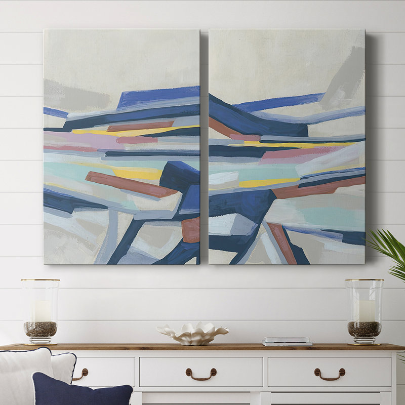 Blue Tectonic Movement I-Premium Gallery Wrapped Canvas -Ready to Hang