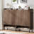Spacious 6-Tier Shoe Cabinet Set – Double Doors, Adjustable Shelves, Hooks – Freestanding Wooden Entryway Organizer – Modern Hallway Storage – Dark Walnut Finish, Set of 2, Overall Dark Walnut Color-970853834