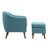 Arlaith Linen Upholstered Accent Chair with Ottoman, Rubberwood Legs-1110814243
