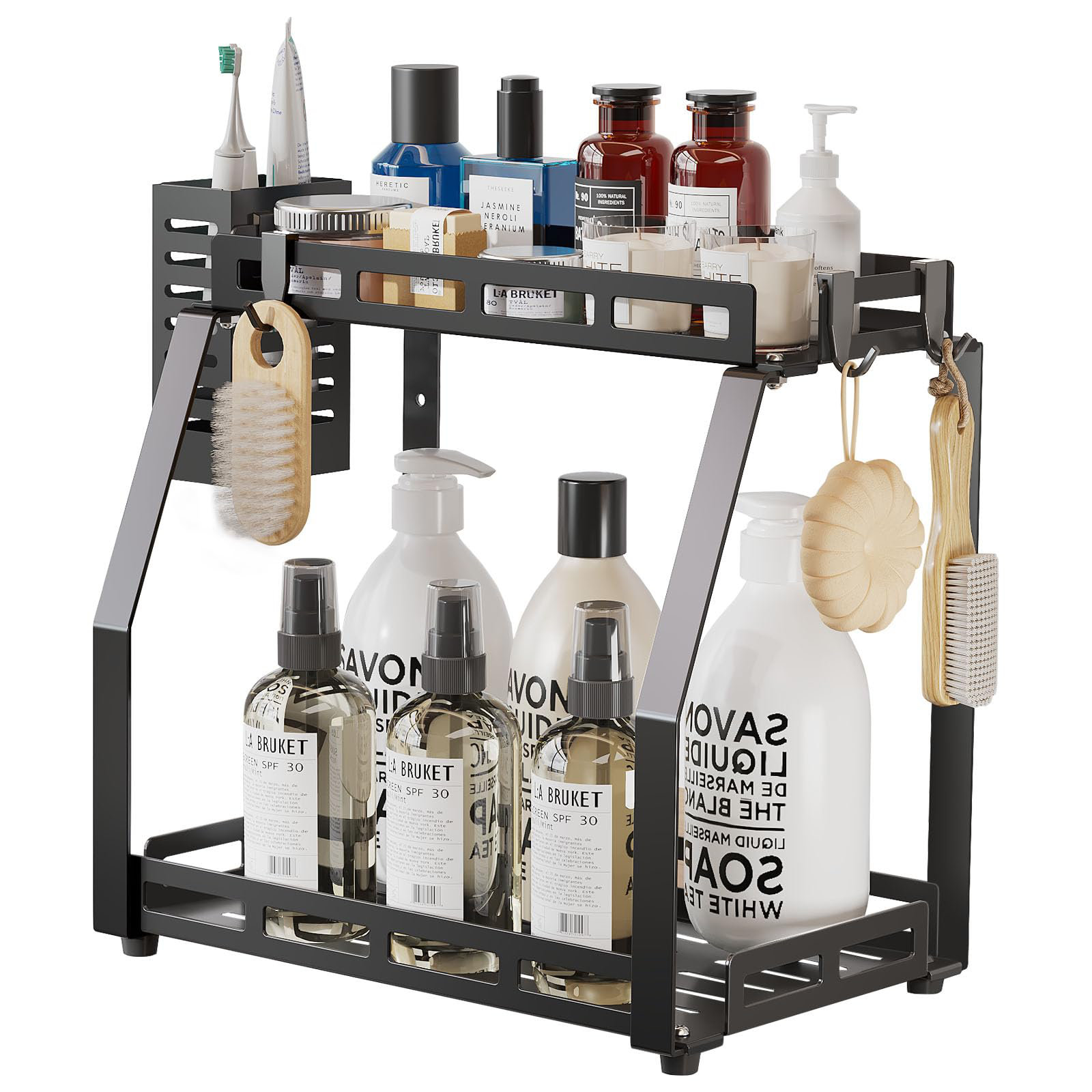 Rebrilliant Bathroom Organizer Countertop, 2 Tier Bathroom Counter ...